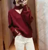 Suéter de Punto para Mujer con Diseño Hueco Estilo Ligeramente Maduro, Nuevo Estilo Primavera y Otoño, Ambiente Relajado, Favorecedor, Top Versátil, Moderno