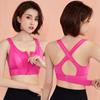 Sujetador deportivo de talla grande con cremallera frontal ajustable, a prueba de golpes, sin aros, ropa interior de yoga con espalda cruzada para mujer