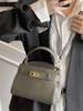 Bolso Kelly Transfronterizo para Mujer 2024 Nuevo Niche Texturizado Retro Hebilla Metálica Bolso de Hombro para Viajero Versátil Bolso Cruzado