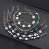 Coreia do Sul Ins Tendência Nicho Design Pulseira de Pedras Negras Vesícula Biliar Feminina Moda Luxo Leve Personalizada Elegante Pulseira de Contas de Aço Titânio