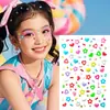 Dopamina Color Sólido Hielo Transparente Chica Colorido Estrella de Cinco Puntas Corazón Cara Pegatina DIY Dopamina Linda Maquillaje Pegatina para la Cara