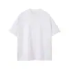 Camiseta de Manga Corta Redonda Suelta de Algodón Puro, Talla Europea y Americana, Color Sólido, Básica Versátil para el Trabajo con Estampado, Transfronteriza, 200g