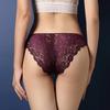 Roupa íntima de renda sexy solúvel em água feminina ultrafina sem costura cintura baixa quadril transparente calcinha