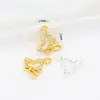 Colgante de Zirconia Incrustada en Oro Real de 18 Quilates que Conserva el Color, Accesorios de Trébol de Cuatro Hojas, Mariposa, Corazón, Pulsera DIY, Colgante para Abalorios D103B