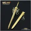 Modelo de Arma Fria Antiga Espada Goujian, Xiu Chun Dao, Espada Han 22cm Pingente Chaveiro de Metal Artesanato Colecionável