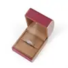 Caja de Joyería LED de Gama Alta de PU con Etiqueta Dorada Curva, Caja para Anillos con Luz, Caja de Empaque para Collares, Caja de Almacenamiento de Joyería
