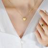 Joyería Ins Juguetón Mini Colgante de Amor Doble Corazón de Durazno Cadena Clavícula Collar Regalo Año Nuevo Niñas Collar de Pareja