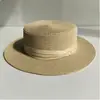 Sombrero de Sol de Papel Natural, Ligero de Verano Estilo Francés de Copa Plana y Ala Plana, Sombrilla Pequeña para Exteriores y Viajes para Mujeres