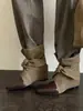 Botas de Mezclilla Estilo Western Aumento Oculto de Altura Nuevo Retro Con Cordones Puntiagudas Botas Martin 2026 Botines Mujer Adelgazantes Otoño e Invierno Versátiles