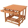 Mesa Calefactora Plegable para Uso Doméstico, Mesa Calefactora con Cajón Cuadrado, Rejilla Calefactora de Color Natural, Mesa Comedor Kang de Invierno Simple