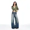 Jeans de Pierna Ancha de Tiro Alto para Mujer, Estilo Retro Americano, Resistentes, Lavados, Corte Holgado, Adelgazantes, Largos hasta el Suelo, Nuevos para Primavera 2026