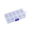 Caja de Almacenamiento Transparente de Plástico PP con 10 Compartimentos, para Cuentas, Piezas de Uñas, Herramientas de Ferretería, Joyería, Componente de Almacenamiento de Clasificación Multi-compartimentos