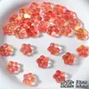 Cuentas de flor de ciruelo glaseadas, regordetas, de 14 mm, con agujeros horizontales, talladas por ambos lados con diseños de flor de cerezo de cinco pétalos, materiales de manualidades DIY para pulseras y collares