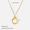 Novo Colar de Aço Inoxidável Dourado em Formato de Coração Estilo Europeu e Americano da Amazon, Doce e Fofo, Corrente de Clavícula da Moda, Colar de Aço Titânio para Festas para Mulheres