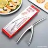 Faca de fio de camarão de aço inoxidável, clipe de fio de camarão, utensílios de cozinha doméstica, faca para remover fio de camarão, ferramenta para abrir casca de camarão, ferramenta para abrir dorso de camarão