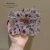 Puntos Morados de Verano ~ Anillo de Intestino Delgado de Moda Retro Discreto Flor para el Cabello Banda Elástica de Intestino Hilo de Seda de Alta Gama