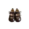 Zapatos de Cuero con Lazo para Niñas Zapatos de Princesa Zapatos para Bebés y Niños Pequeños Zapatos Mary Jane para Niños Pequeños Zapatos de Princesa Plateado Marrón para Niños