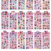 Pegatina de tarjeta láser Goo de Sanrio japonesa Kulomi Meruti, bonita pegatina decorativa para cuenta de mano, papelería creativa de dibujos animados