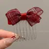 Peine Pinza para el Cabello con Moño Estampado de Leopardo, Peine de Alta Gama Exquisito, Accesorio de Pasador para Flequillo Lateral de Corona Alta