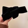 Brillo Estelar~Estilo Coreano Ins Negro Múltiples Capas Lazo Pinza de Plátano Pasador para Cola de Caballo Alta Accesorios para el Cabello Verticales para Mujer