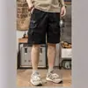 Shorts de trabalho estilo retro americano para homens, shorts casuais de verão para atividades ao ar livre, corte solto, tamanho grande, calças casuais de comprimento médio para homens