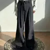 Pantalones de pierna ancha estilo Old Money con rayas y pliegues, Pantalones deconstruidos para primavera y otoño, Estilo casual unisex, Material de lana, Pantalones holgados para traje de hombre