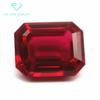 Rectangular biselado coche plano cultivo Forma de rubí esmeralda cultivo de laboratorio rebrote Rubí rojo sangre de paloma