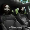 Capa de apoio de cabeça de carro para comércio exterior transfronteiriço, fronha de travesseiro de carro de terror e engraçada, à prova de poeira, altamente respirável, capa de fronha de travesseiro de pescoço de carro personalizada