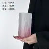Taza de Agua Simple de Vidrio Mate Degradado Rosa Taza de Té de Alto Valor Taza de Café Taza de Leche Diseño Asimétrico