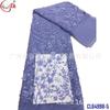 Vestido de noche de encaje de malla con lentejuelas de flores grandes bordado fino de comercio exterior europeo y americano, vestido de novia, tela de encaje teñido