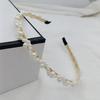 Diadema de perlas para mujer, diadema francesa de súper hada, paquete de cabello 2024, nuevo temperamento, tocado de horquilla de presión superior craneal alta