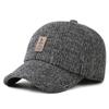 Protección de orejas de lana de invierno gorra de béisbol casual para hombres de mediana edad y ancianos, engrosada, a prueba de frío, gorra con visera forrada de forro polar, moda