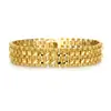 Pulseira Geométrica Estampada Personalidade Hip-Hop Europeu e Americano Masculina Dourado Areia Banho 18K Pulseira Dourada Agressiva