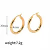 Estilo INS aretes de acero inoxidable aretes chapados en oro de 18K alto sentido círculo aretes huecos aretes exagerados aretes al por mayor
