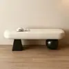 Banco de entrada estilo nórdico francês para uso doméstico, banco para trocar de sapatos, banco longo para calçar sapatos, banquinho baixo, sofá de provador, banco de pé de cama estilo antigo