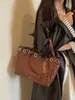 Novo Produto 2026: Mesmo Estilo que Yuezhi, Moderno e Versátil, Bolsa Tote Vintage Desgastada com Contraste de Cores, Bolsa de Mão e Bolsa de Ombro Design Yuezhi