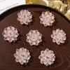 Flor de loto de cristal iridiscente estilo antiguo, clips para el pelo DIY rosa y dulces, accesorios para el pelo, pendientes, accesorios de flor para zapatos