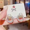 Pendientes de Moda de Aguja de Plata 925 con Cubos de Perla de Venta Caliente Pendientes Dulces de Nicho de Gama Alta Pendientes de Diseño Exquisito
