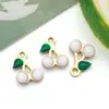 Acessórios para Joias DIY Estilo Coreano, Mini Pingentes de Cereja Coloridos com Gotejamento de Óleo, Galvanizados a Vácuo para Pulseiras, Colares, Brincos e Pingentes