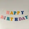 Banner de Cumpleaños con Letras de Colores, Banner Triangular para Decoración de Escena de Fiesta, Banner Decorativo para Foto en Stock