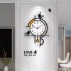 Reloj de Pared Digital de Arte Creativo de Moda de Pájaro Nórdico Reloj Acrílico Silencioso Reloj para Sala de Estar Dormitorio del Hogar