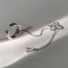Pendientes de Borla de Circonita Gota de Agua Estilo Drainage Douyin Populares para Mujer Diseño Elegante Pendientes de Cadena Larga Pinza para Cartílago