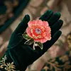 Broche exquisito de flor de peonía de alta calidad, moda nacional, ramillete clásico chino, elegante alfiler de flores, accesorios para cheongsam y hanfu.