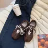 Zapatos Agan, zapatillas color block 2026, zapatillas de entrenamiento alemanas marrones, zapatos nuevos estilo ballet con 5 cm de aumento de altura, para mujer, estilo retro marrón con aumento de altura interior