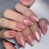 Arte de unha gatinho personalizada transfronteiriça, 30 peças de unhas artificiais em formato amêndoa, de alta qualidade, cor sólida, fabricadas por uma fábrica conceituada