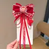 Horquilla para el Cabello con Cinta de Lazo Estilo Antiguo Accesorios para el Cabello Niños Nuevo Año Rojo Festivo Horquilla Niña Traje Han Tocado