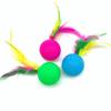 Atacado Brinquedos para Gatos Sonoros Bolas de Golfe com Penas Brinquedos Engraçados para Auto-Prazer do Gato Bola Criativa Mini