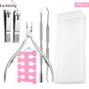 Herramienta para manicura, tira pulidora, lima de uñas, tira pulidora de acero inoxidable, tijeras para piel muerta, tenedor para piel muerta, herramienta para eliminar la manicura.