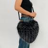Bolso bandolera de amor europeo y americano de piel Bolso de felpa piel sintética de mapache bolso de hombro con forma de corazón bolso de piel de moda y personalidad