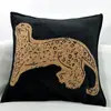 Funda de Almohada Leopardo Antiguo Maillard Leopardo Jacquard Americano Funda de Almohada Casa de Huéspedes Cojín de Sofá Venta al por Mayor Transfronterizo